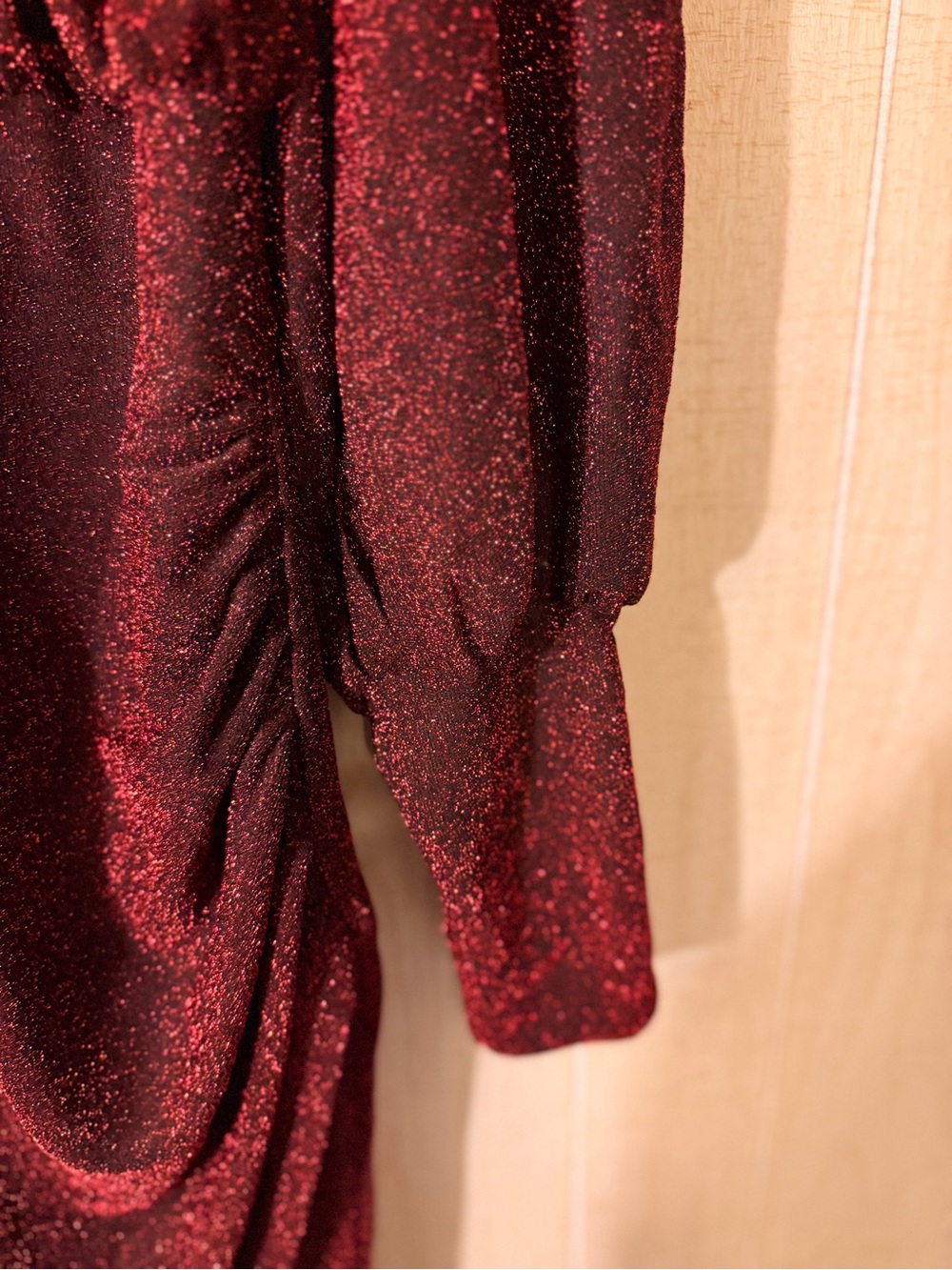 Eloquii Burgundy Sparkle High-Low Midi Dress - Picture 3 of 4